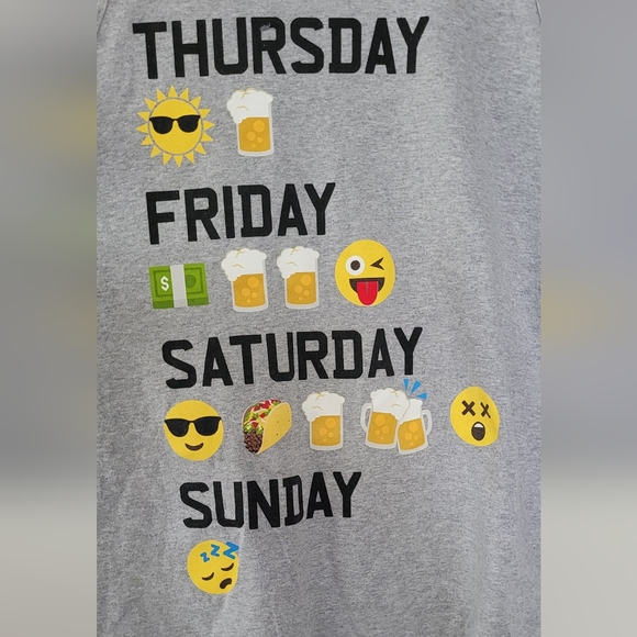 Emojinx Unisex Heather Gray Tank Top weekend fun Size Large - Picture 2 of 4